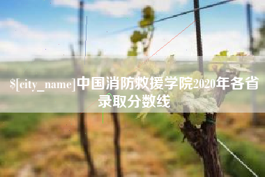 任丘中国消防救援学院2020年各省录取分数线