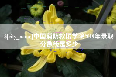 任丘中国消防救援学院2019年录取分数线是多少