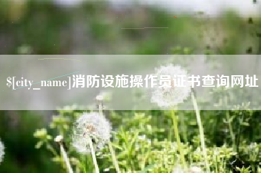 任丘消防设施操作员证书查询网址