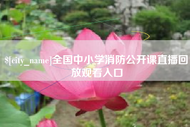 任丘全国中小学消防公开课直播回放观看入口