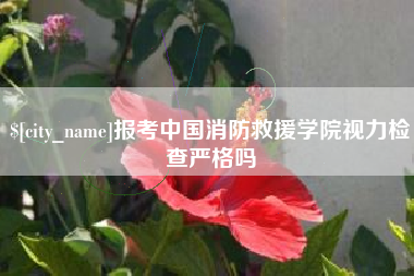 任丘报考中国消防救援学院视力检查严格吗