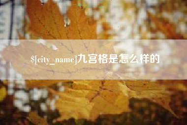 任丘九宫格是怎么样的